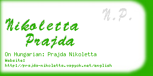 nikoletta prajda business card